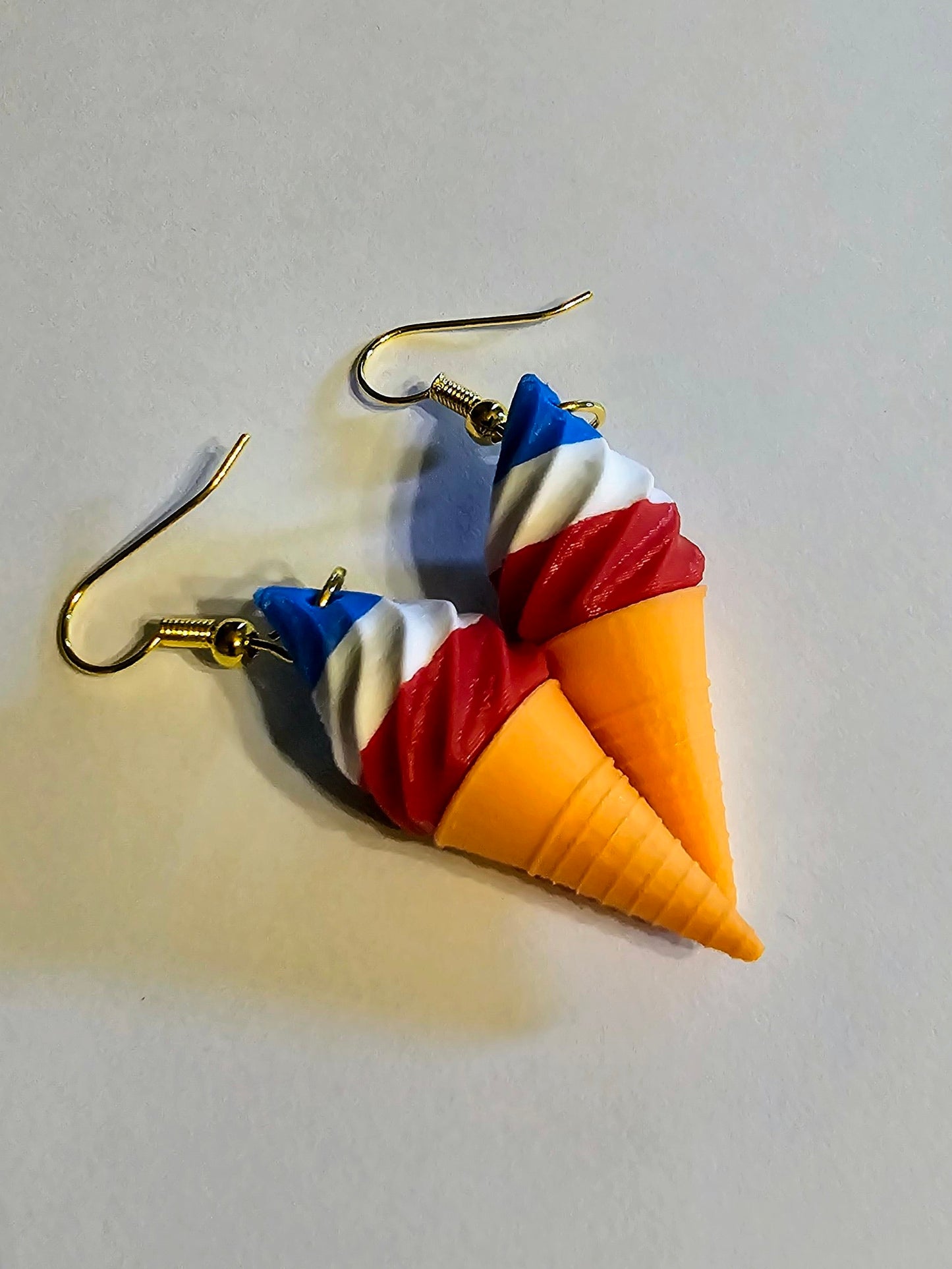 Earrings|Red White and Blue Ice cream Cone Summer Decor