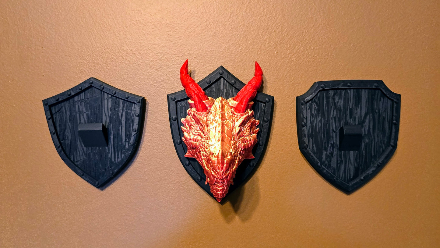 Fire Dragon Head Trophy Wall Mount- Exquisite 3D Printed Fantasy Decor