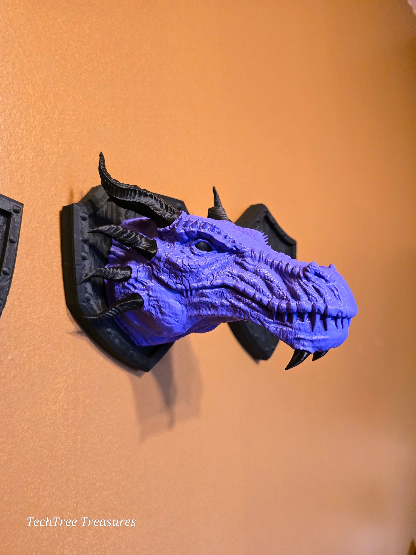 Dragon Head Trophy Wall Mount- Western Dragon Exquisite 3D Printed Fantasy Decor