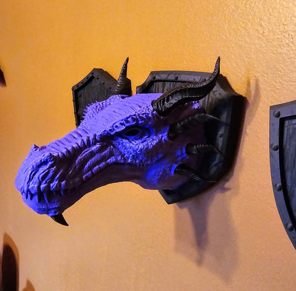 Dragon Head Trophy Wall Mount- Western Dragon Exquisite 3D Printed Fantasy Decor