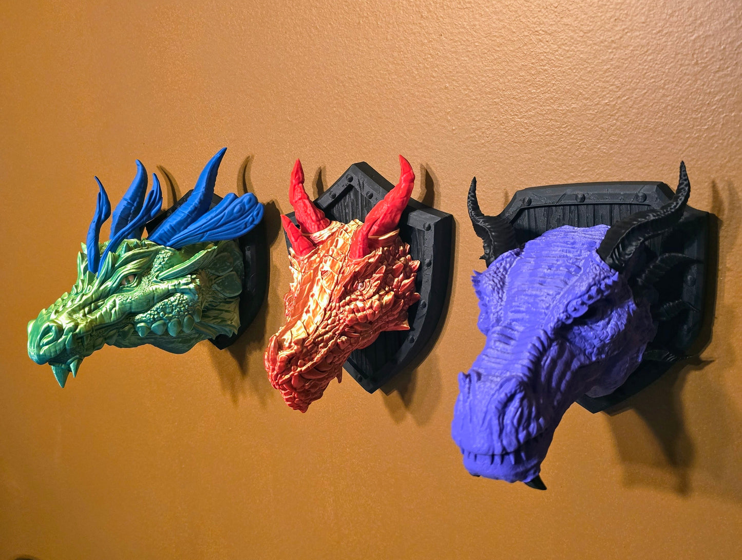 Dragon Head Trophy Wall Mount- Western Dragon Exquisite 3D Printed Fantasy Decor