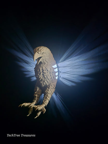 The Majestic Flying Bald Eagle Hanging Wall Light / Wall Mounted Light / Wall Art / Battery Wall Light