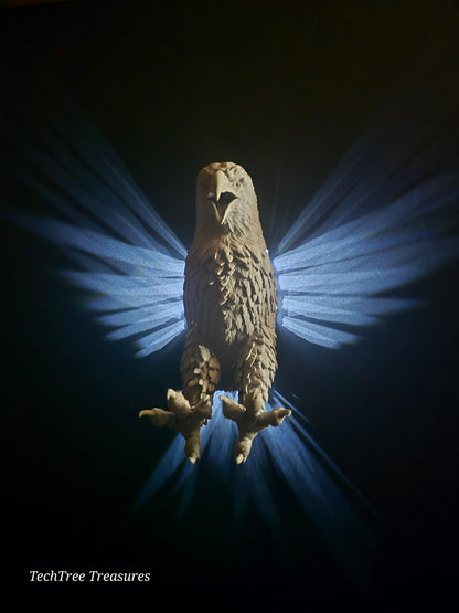 The Majestic Flying Bald Eagle Hanging Wall Light / Wall Mounted Light / Wall Art / Battery Wall Light