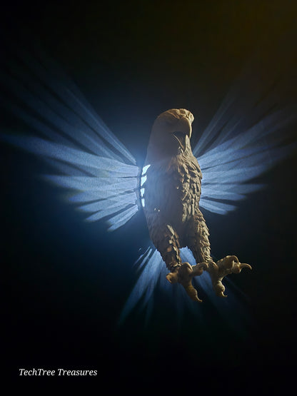 The Majestic Flying Bald Eagle Hanging Wall Light / Wall Mounted Light / Wall Art / Battery Wall Light