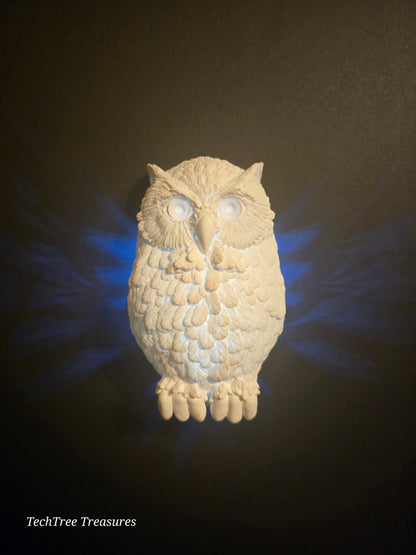 The Enchanted Day Owl Hanging Wall Light / Wall Mounted Light / Wall Art / Battery Wall Light