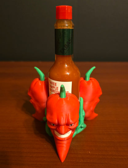 Carolina Reaper Red Pepper Tabasco/Hot Sauce Holder - 4 Versions -Mild, Hot, Inferno, Misc