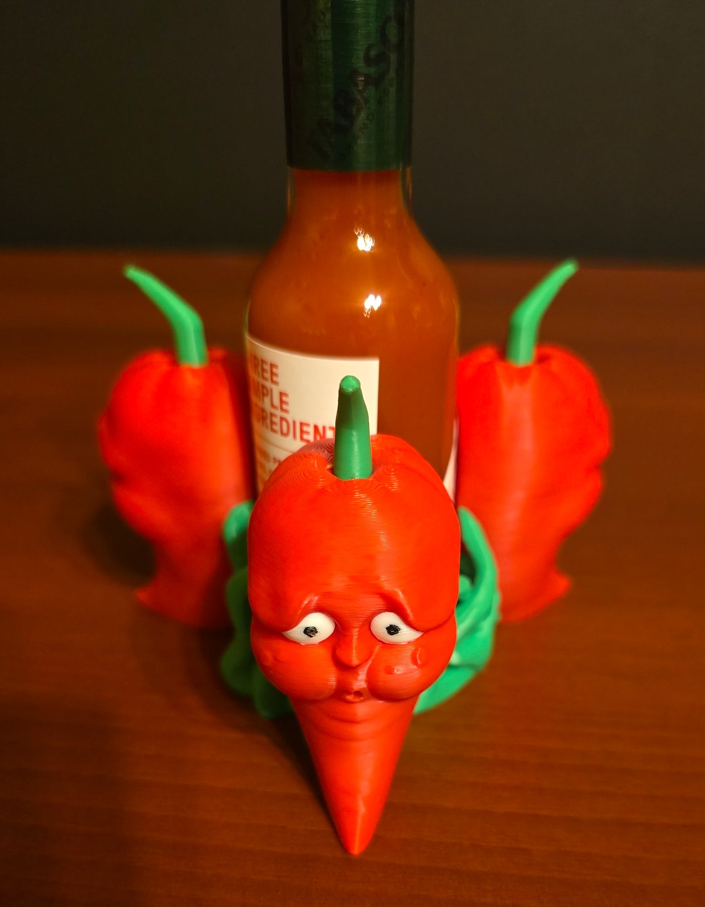 Carolina Reaper Red Pepper Tabasco/Hot Sauce Holder - 4 Versions -Mild, Hot, Inferno, Misc