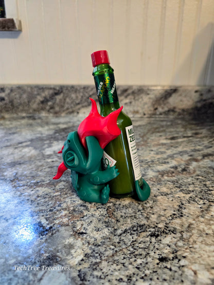 Fire Dragon with Flame Hot Sauce/Tabasco Sauce Holder for 2 OZ Bottles - 3D Printed