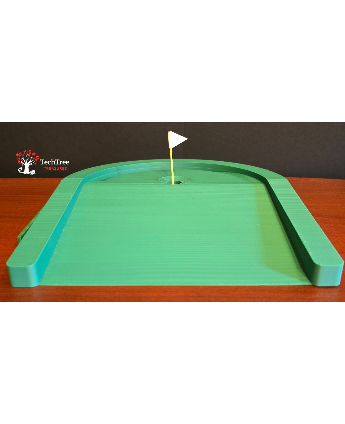 Desktop Mini-Golf Set with Green and Tee Box Ball Launcher - Auto Ball Return