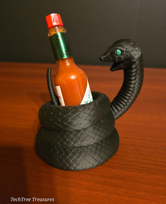 Viper Snake Hot Sauce Holder – Designed for 2 OZ Tabasco Bottles -3D Printed