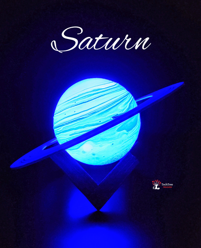 Moon/Planet LED Light Lamp w/ Hand Crafted One Of A Kind Wooden Stand | Rechargeable | Perfect for Bedside, Living Areas, Offices, Gaming Setups, Nightlights, and Adding Space Vibes- 3D Printed