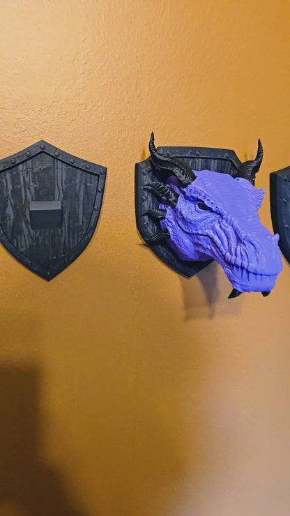 Dragon Head Trophy Wall Mount- Western Dragon Exquisite 3D Printed Fantasy Decor